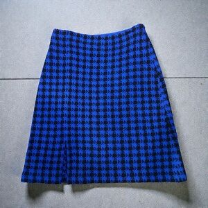 St. John Collection Blue and Black A-Line Skirt